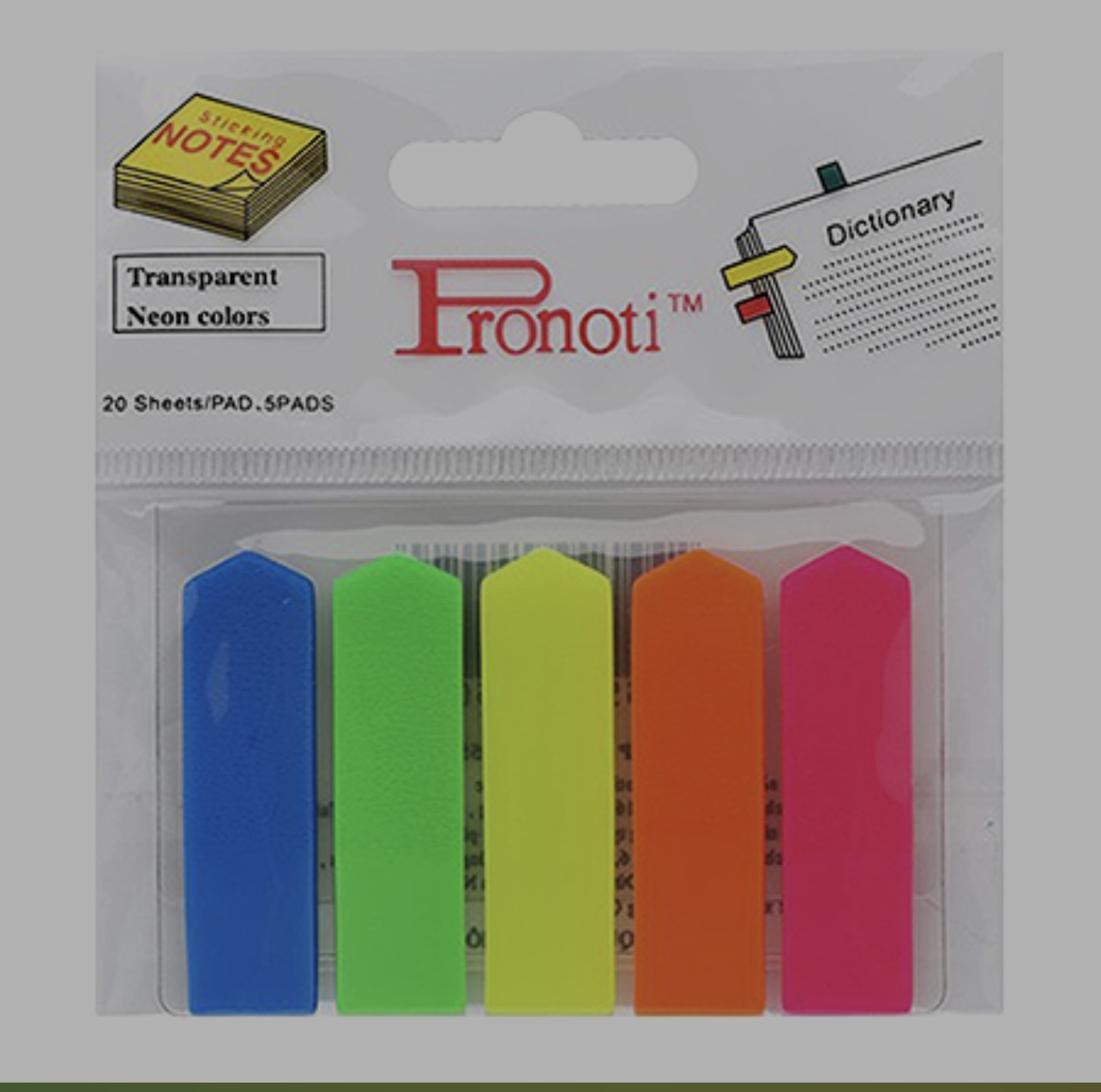 Giấy note nhựa 5 màu Protinon