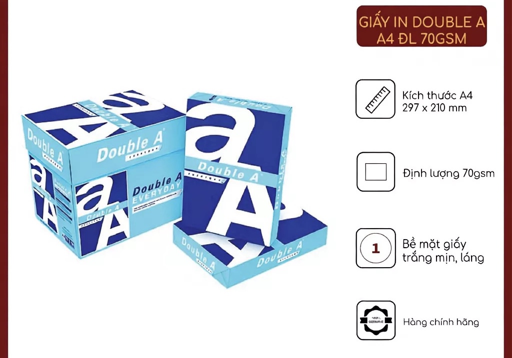 Giấy in A4 Double A