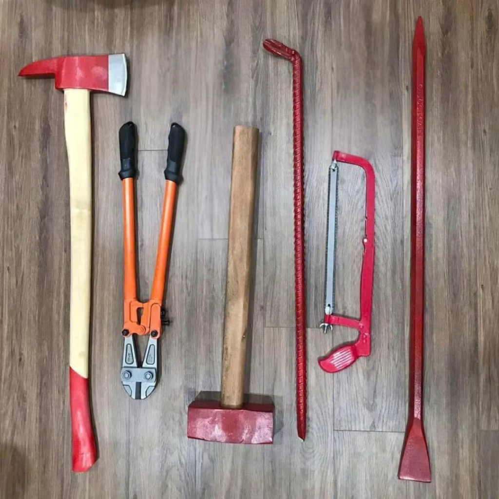 Bộ dụng cụ phá dỡ PCCC (Búa tạ, búa rìu, kìm cộng lực, xà beng, xà cày, cưa tay cứu hỏa) (Bộ)