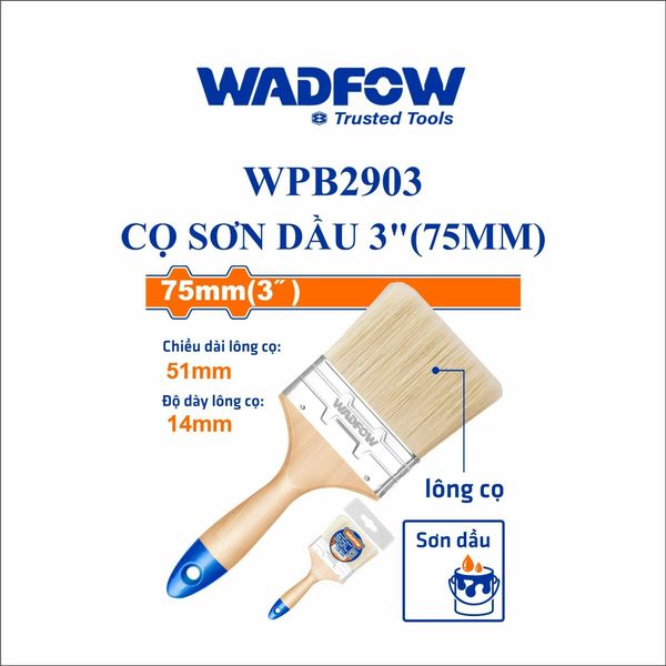 Cọ sơn dầu cán gỗ WPB2903 75 mm (Cái)