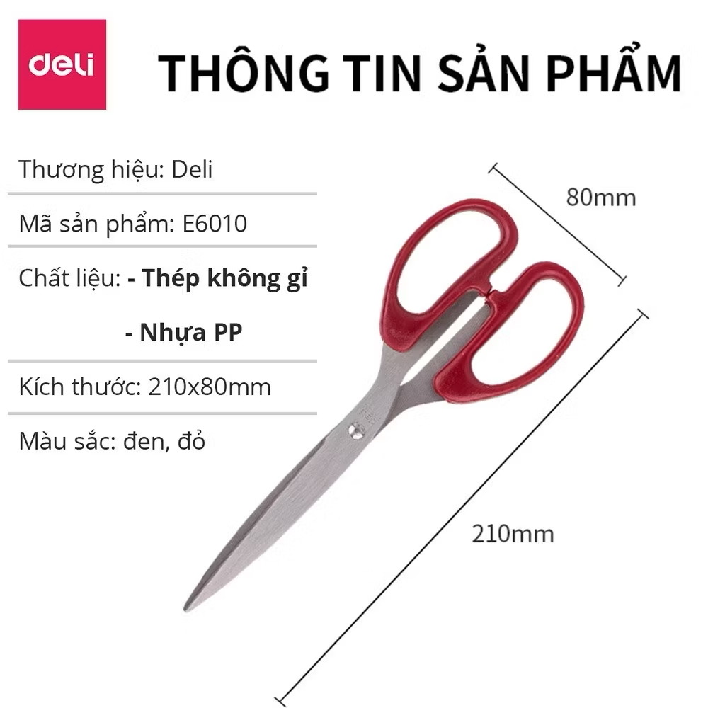 Kéo văn phòng Deli 6010-210mm ( cái)