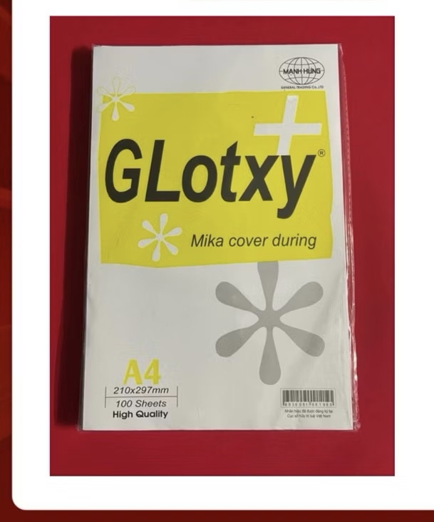 Bìa bóng kính A4 Glotxi (Ram)