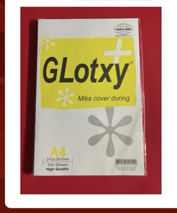 Bìa bóng kính A4 Glotxy (ram)