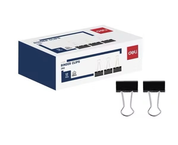 Kẹp đen 19mm Deli EZ65 (Hộp)