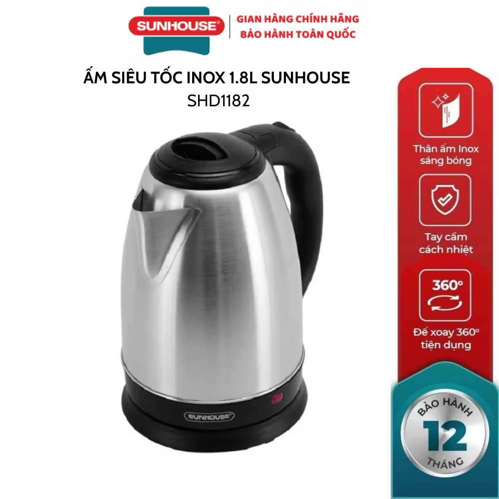 Ấm siêu tốc Sunhouse SHD1182 1.8L