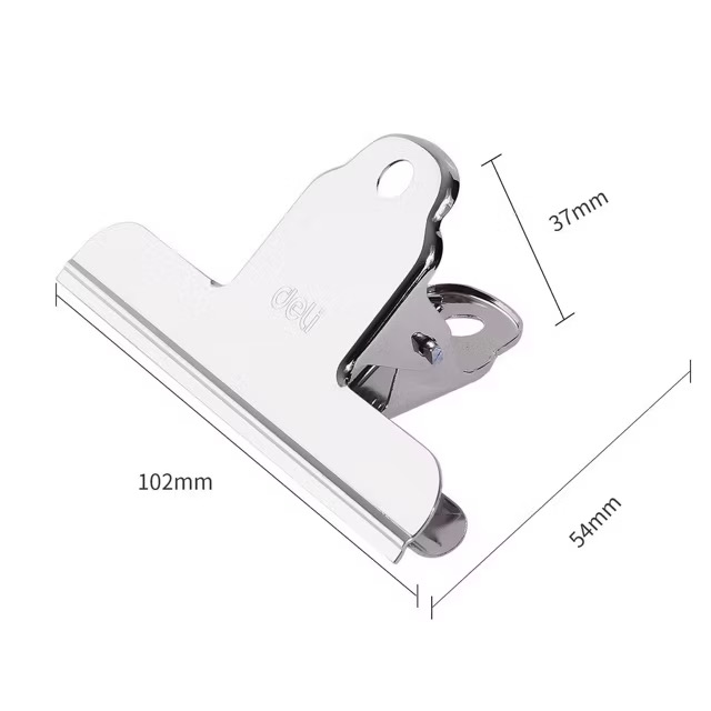 Kẹp inox 102mm Deli 9532 (3Cái/1 túi)