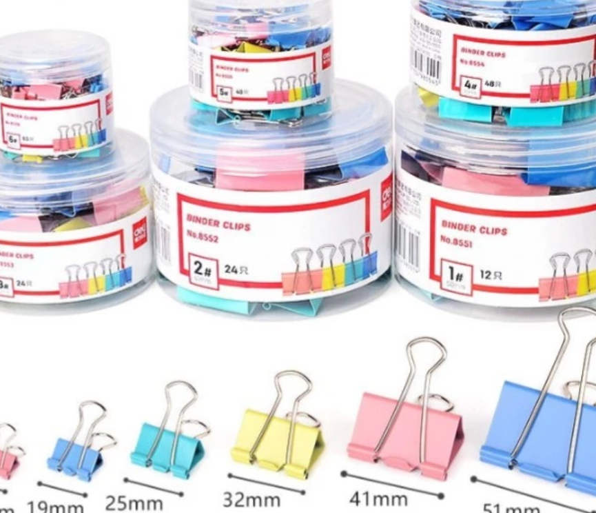 Kẹp bướm màu 25mm Deli 8554