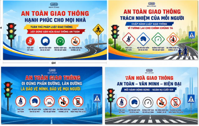 Phông ký hiệu an toàn giao thông 3mx6m