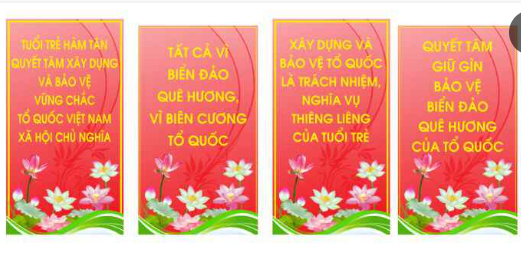 Pano tuyên truyền nền đỏ chữ vàng (6x0,7m)