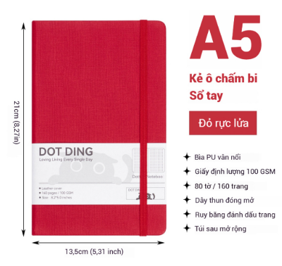 Sổ bìa cứng A5 băng dấu