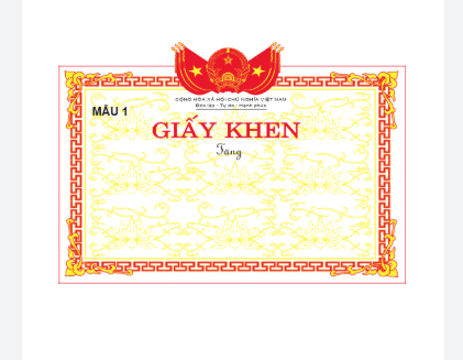 Khung, phôi giấy khen