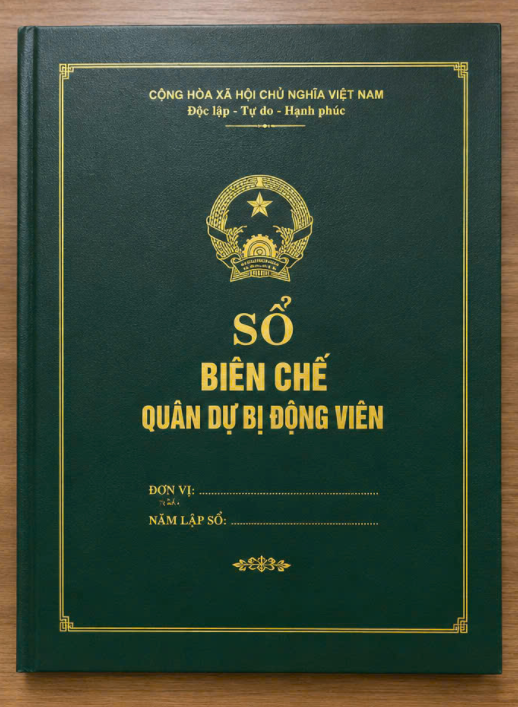 Sổ đăng ký dự bị động viên (Bìa cứng A3 gồm 30 tờ) (quyển)